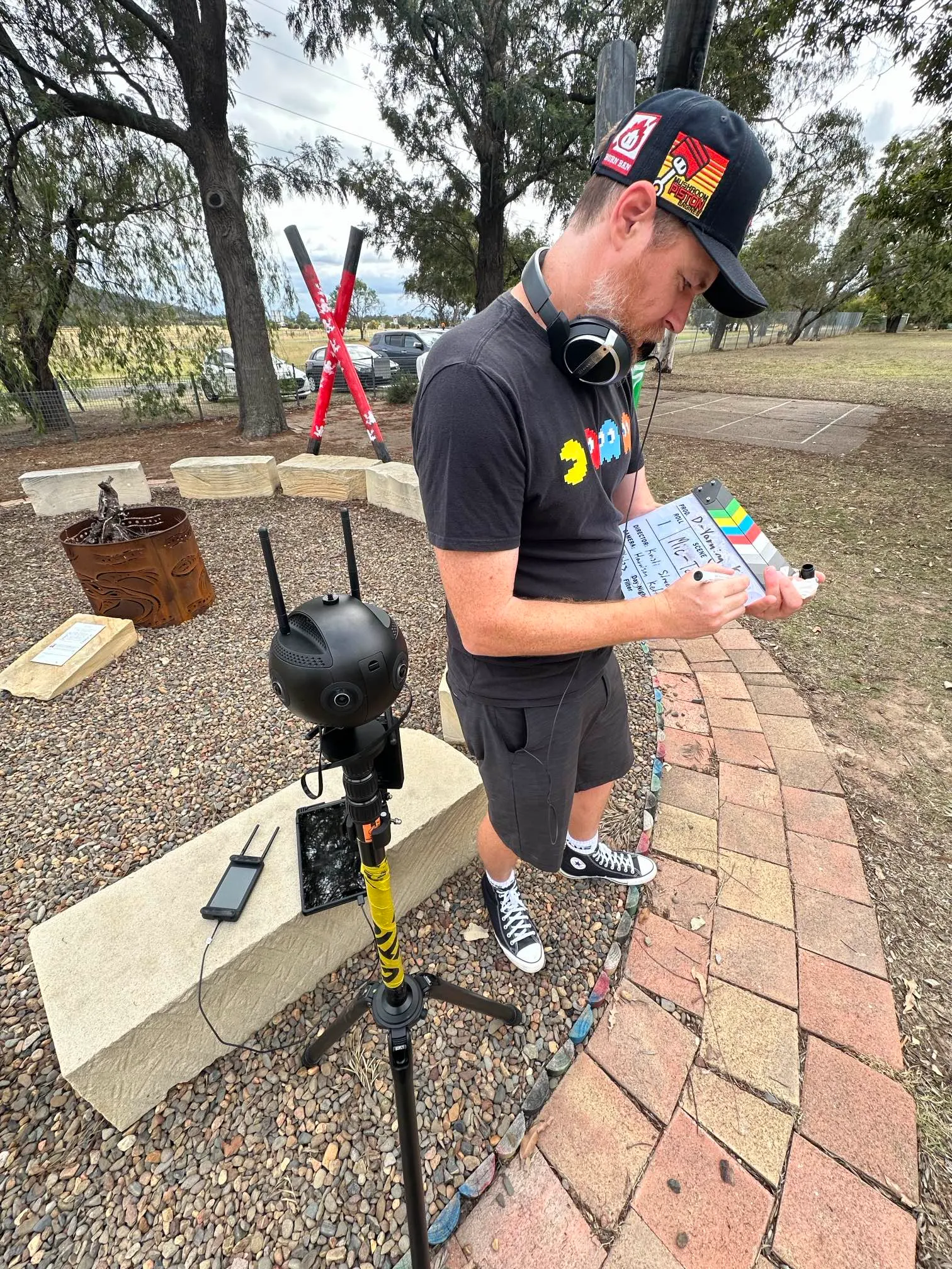 Behind the scenes filming a 360 video shoot